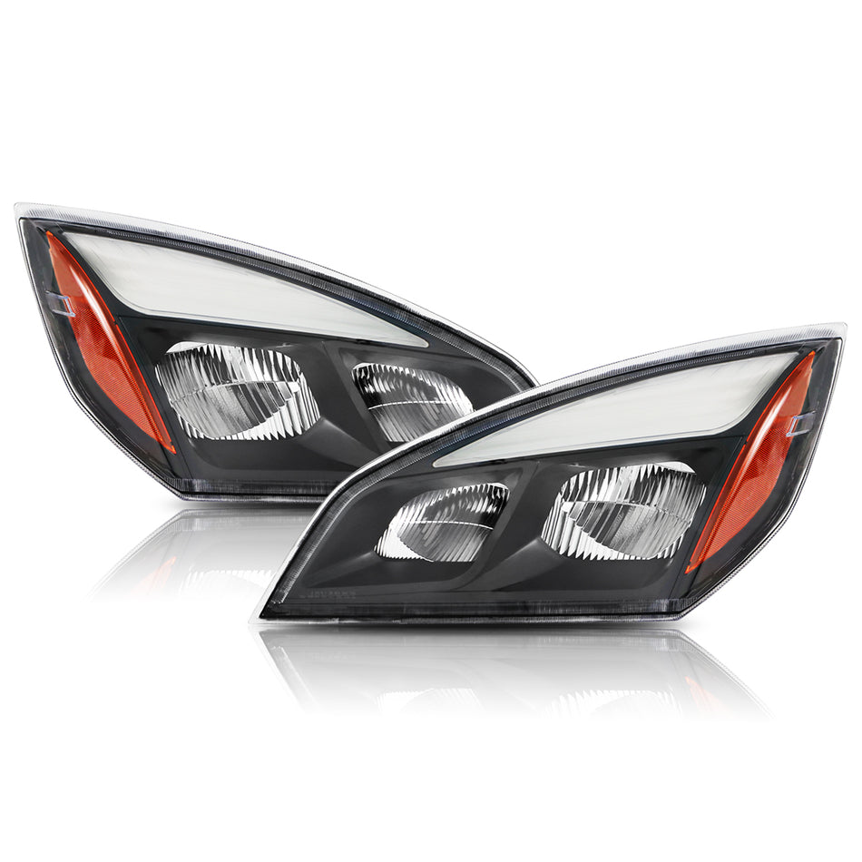 Freightliner Cascadia Headlight 2018-2024 Reflective Headlamp Black Housing