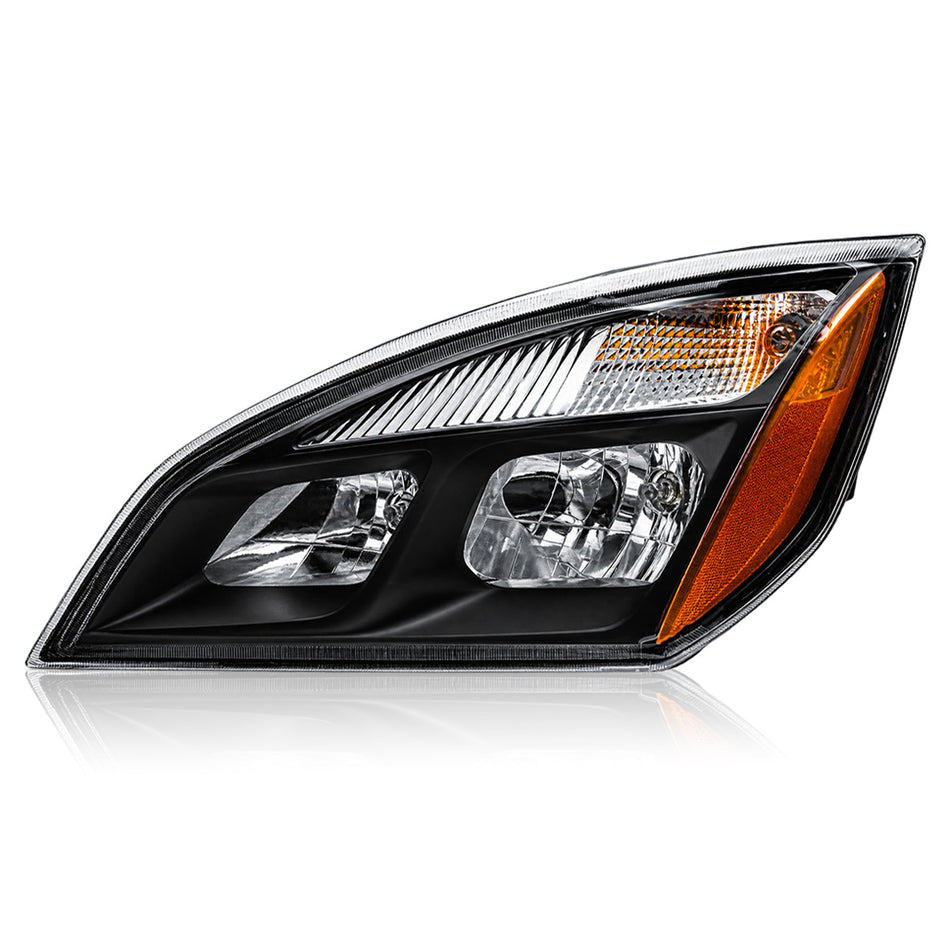 Freightliner Cascadia Headlight Assembly 2018-2024 - Reflective Headlamp - Black Housing