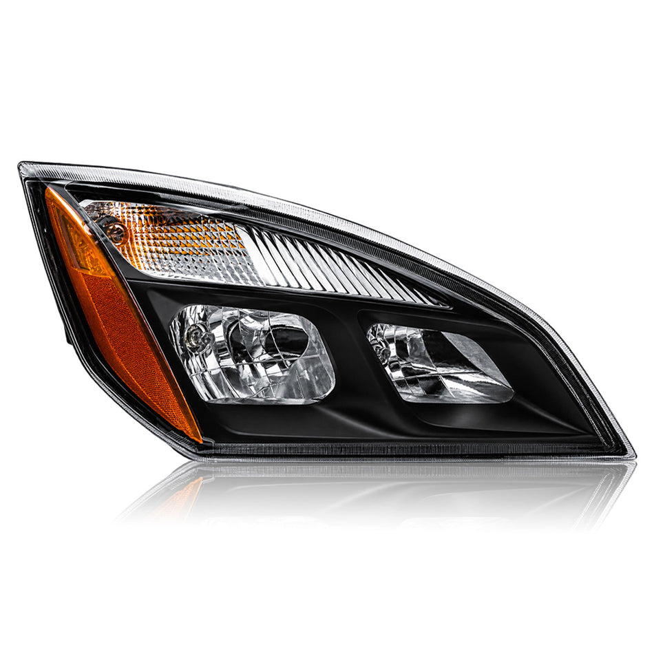 Freightliner Cascadia Headlight Assembly 2018-2024 - Reflective Headlamp - Black Housing