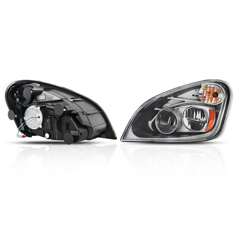 Freightliner Cascadia Headlights Assembly 2008-2017 - Reflective LED Headlamp - Chrome Housing