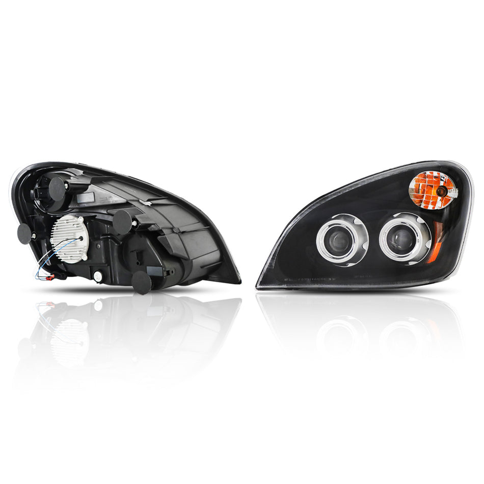 Freightliner Cascadia Headlights Assembly 2008-2017 - Projector LED Headlamp - Black Housing