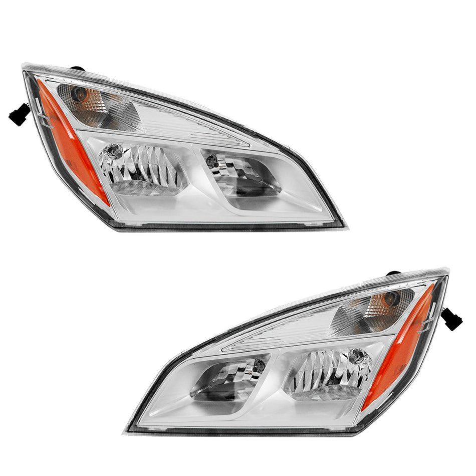 Freightliner Cascadia Headlight Assembly 2018-2024 - Reflective Headlamp - Chrome Housing