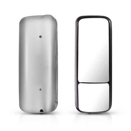 Freightliner Century Class Door Mirror Cover - Chrome Housing Cap - Alternate 2