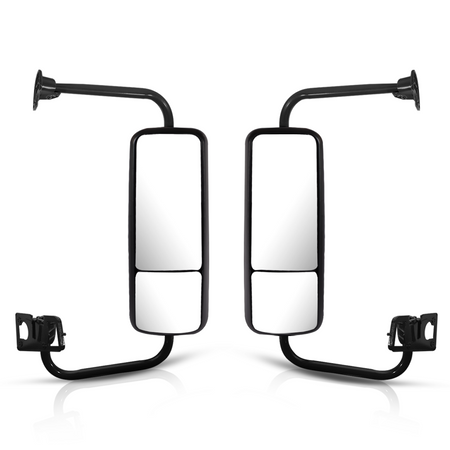 Freightliner Century Class Door Mirror Assembly - Complete Chrome Mirror with Mounting Bracket - Both Side