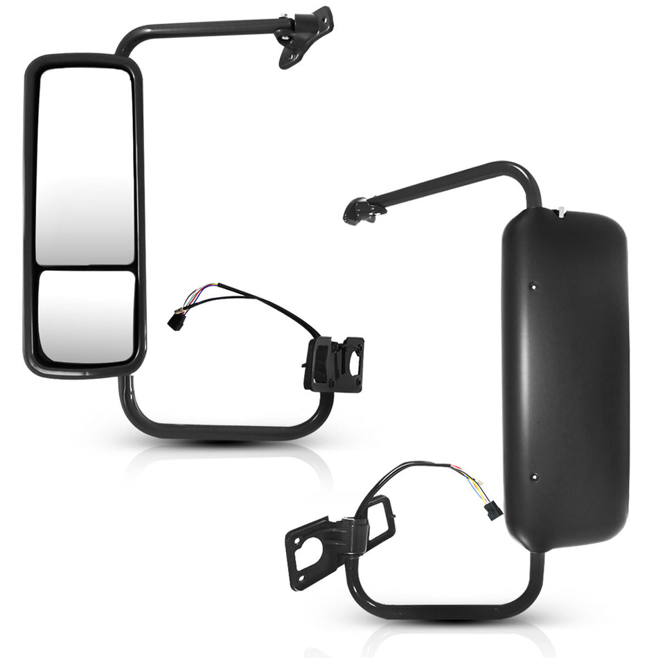 Freightliner Columbia Door Mirror Cover - Complete Black Main Side Mirror Housing Cap - Alternate 1