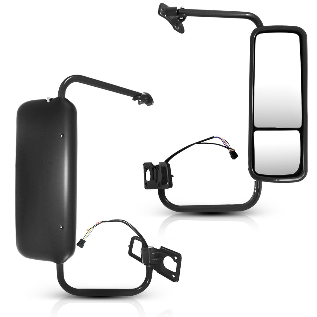Freightliner Columbia Door Mirror Cover - Complete Black Main Side Mirror Housing Cap - Alternate 2