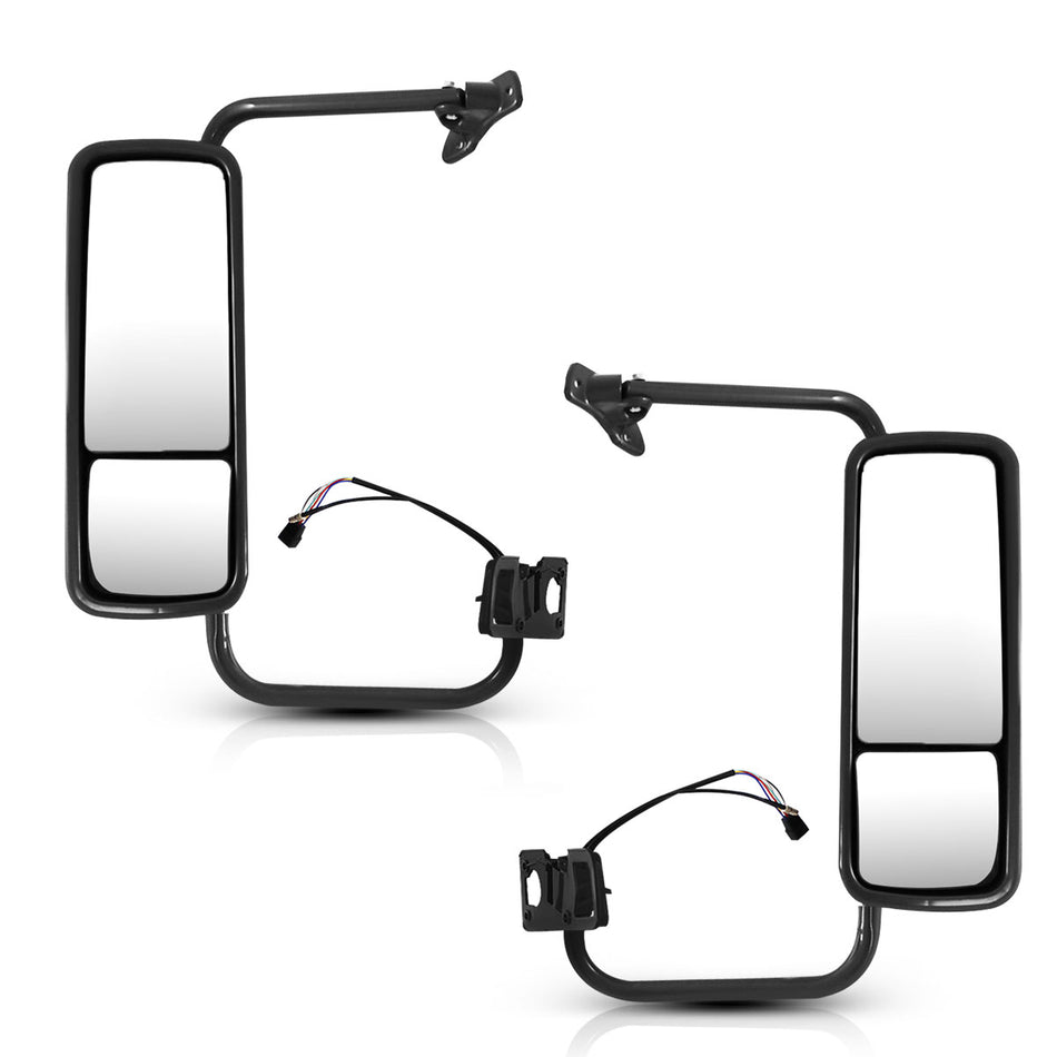Freightliner Columbia Door Mirror Cover - Complete Black Main Side Mirror Housing Cap - Both Side