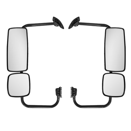 Freightliner Columbia Door Mirror Assembly - Main Side Mirror with Mounting Bracket & Arm - Chrome Housing - Both Side