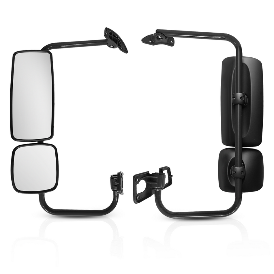 Freightliner Columbia Door Mirror Assembly - Main Side Mirror with Mounting Bracket & Arm - Black Housing - Alternate 1