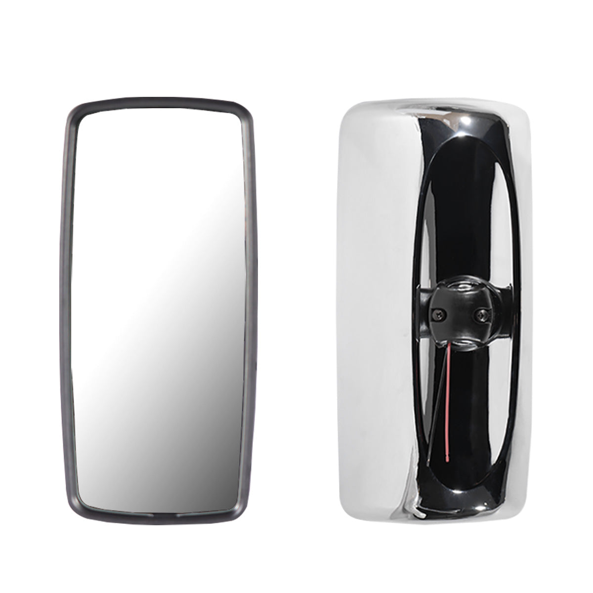 Freightliner M2 Business Class Side Mirror - Large Main Mirror Head - Chrome Housing - Alternate 1