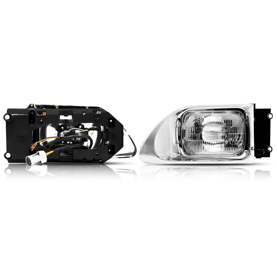International 9200-9900 Headlight Assembly 2003-2007 - Headlamp - Chrome Housing