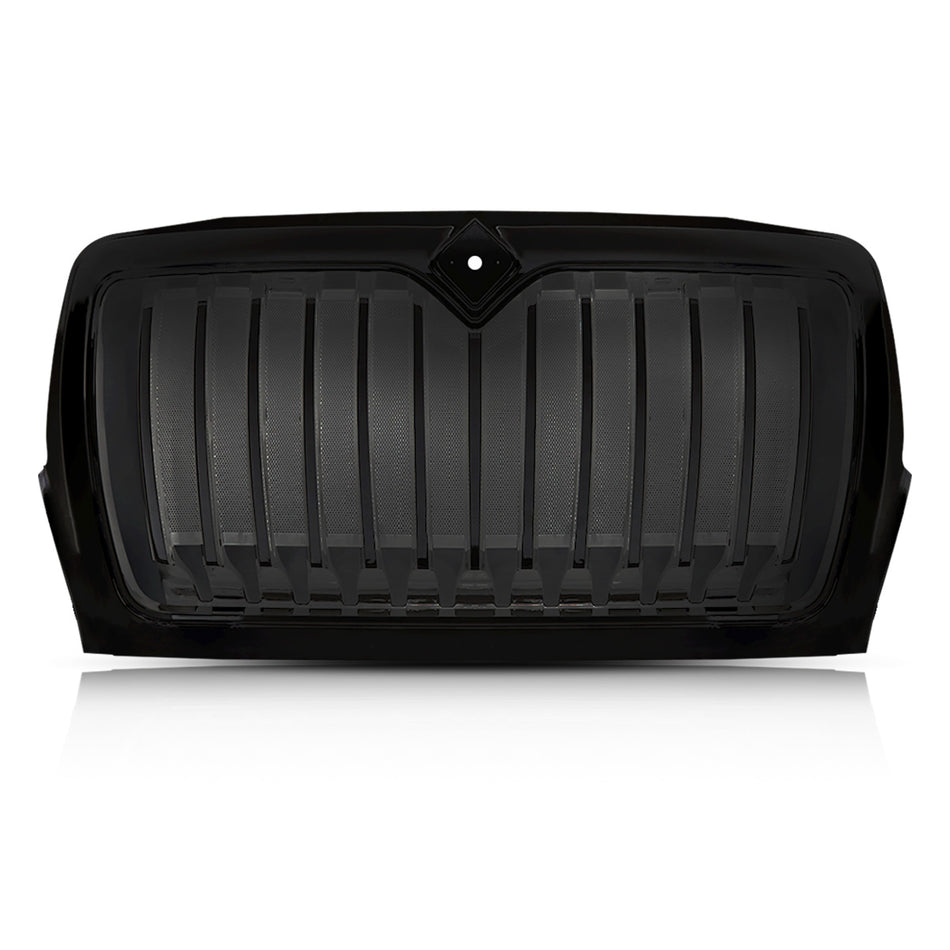 International WorkStar 7400 Front Grille - Complete with Frame & Bug Screen - Black Paintable Housing