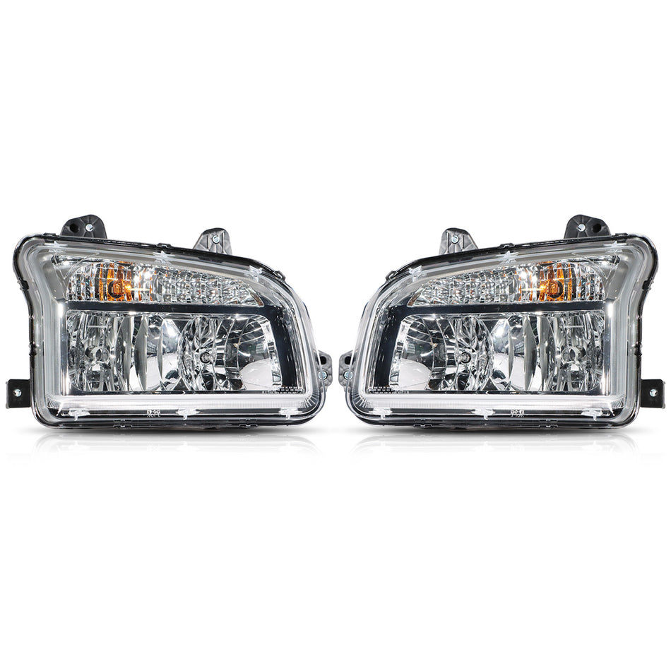 Kenworth T880 Headlight Assembly - Headlamp - Chrome Housing