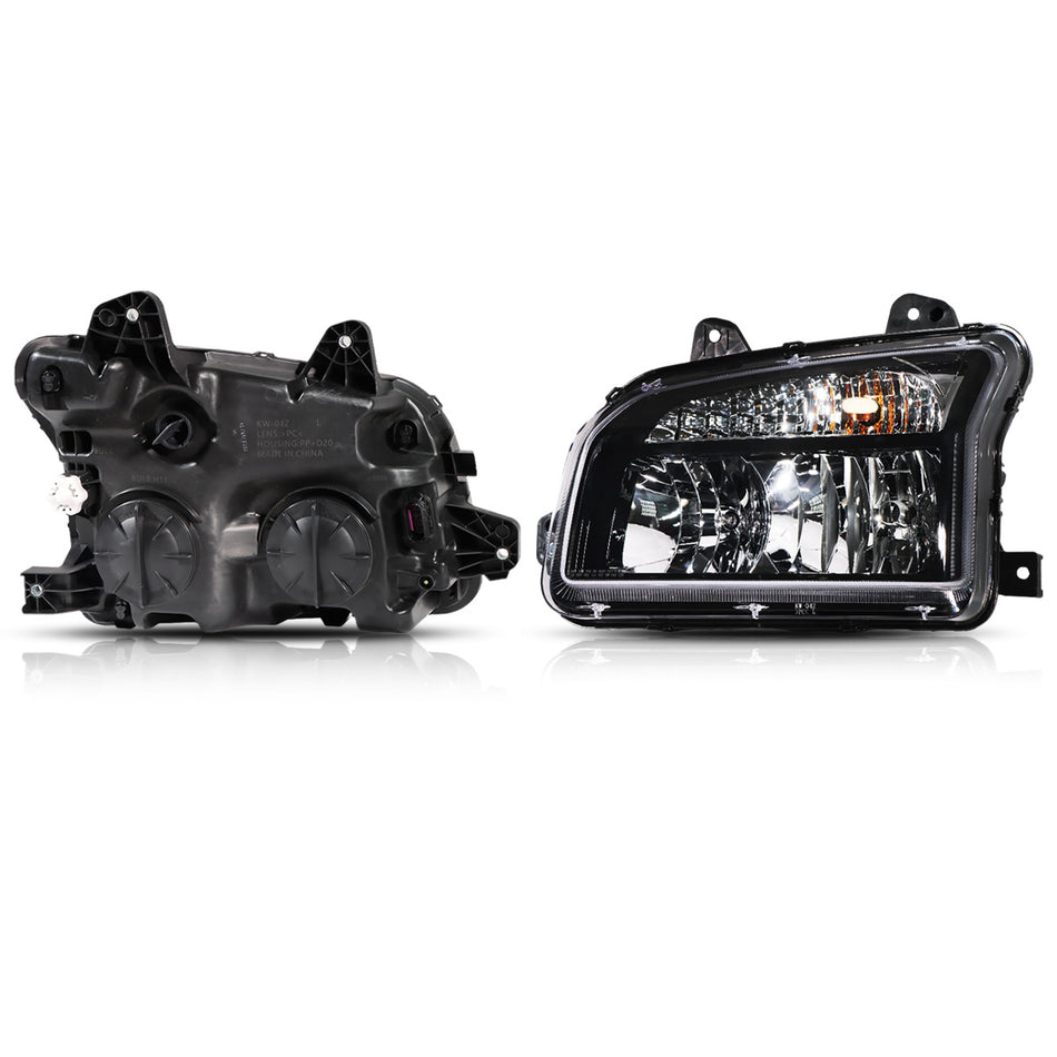 Kenworth T880 Headlight Assembly Headlamp - Black Housing