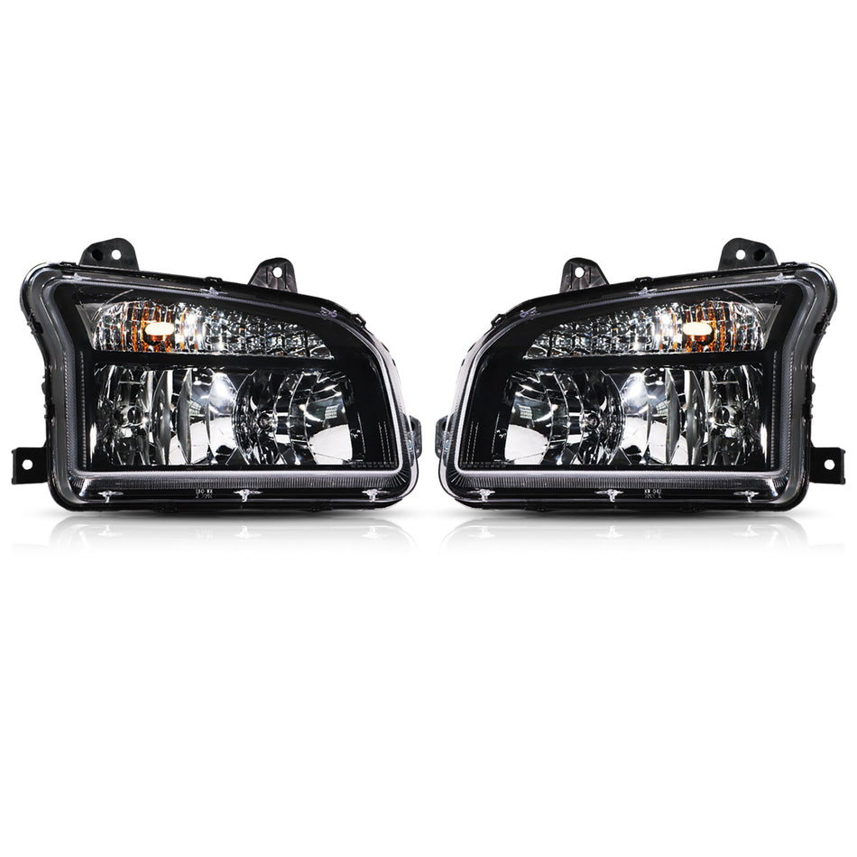 Kenworth T880 Headlight Assembly Headlamp - Black Housing