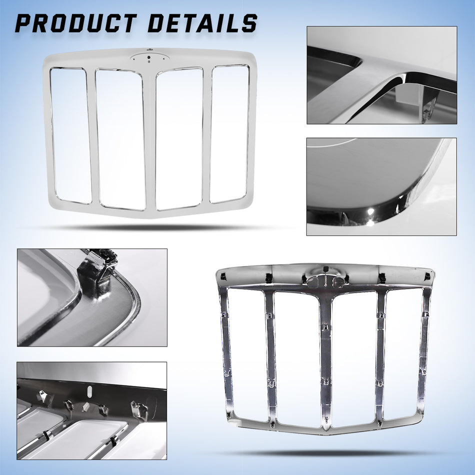 Peterbilt 579 Front Grille 2013-2022 - Main Upper Grille without Bug Screen - Chrome Housing