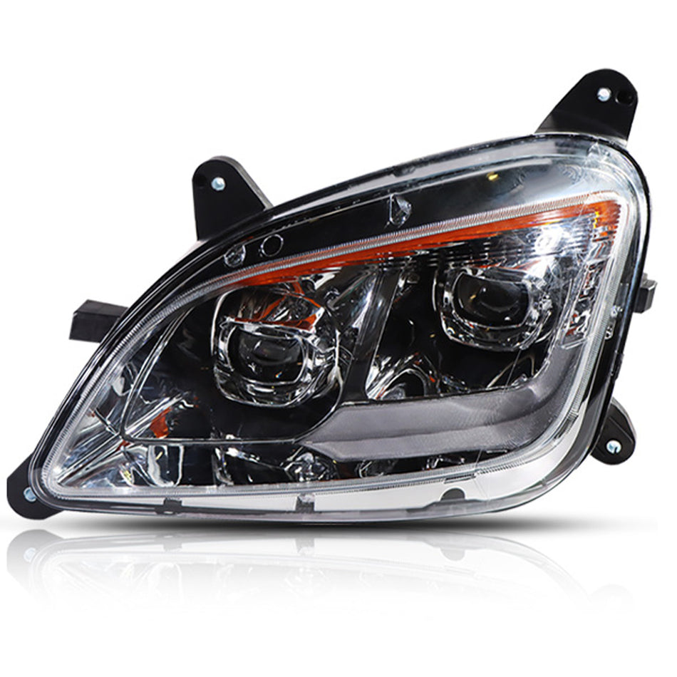 Peterbilt 579 Headlights Assembly 2013-2022 - LED Headlamp - Black Housing