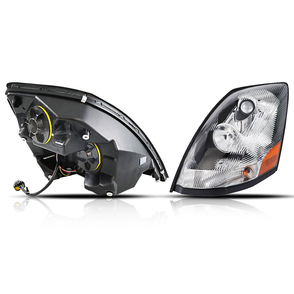Volvo VNL Headlight Assembly 1997-2014 - Headlamp - Chrome Housing