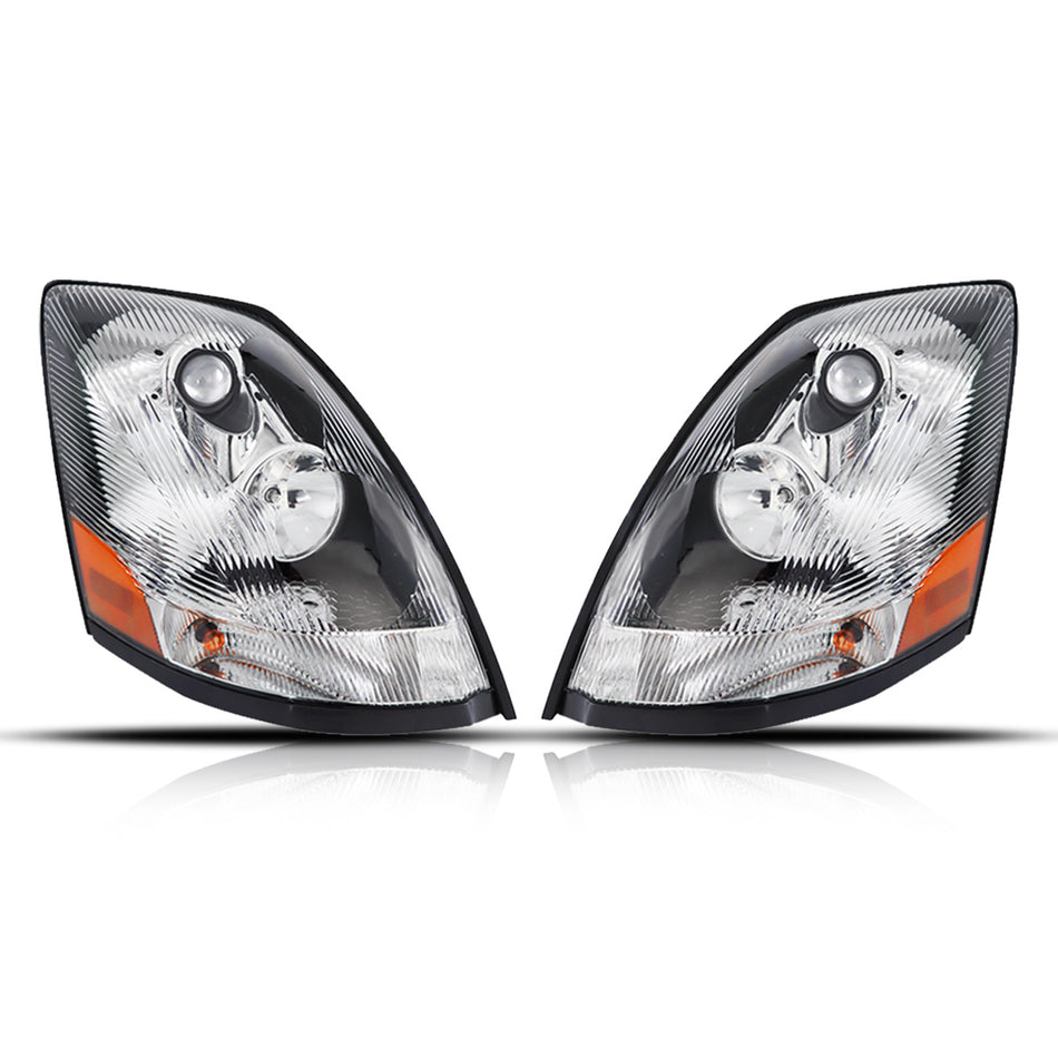 Volvo VNL Headlight Assembly 1997-2014 - Headlamp - Chrome Housing