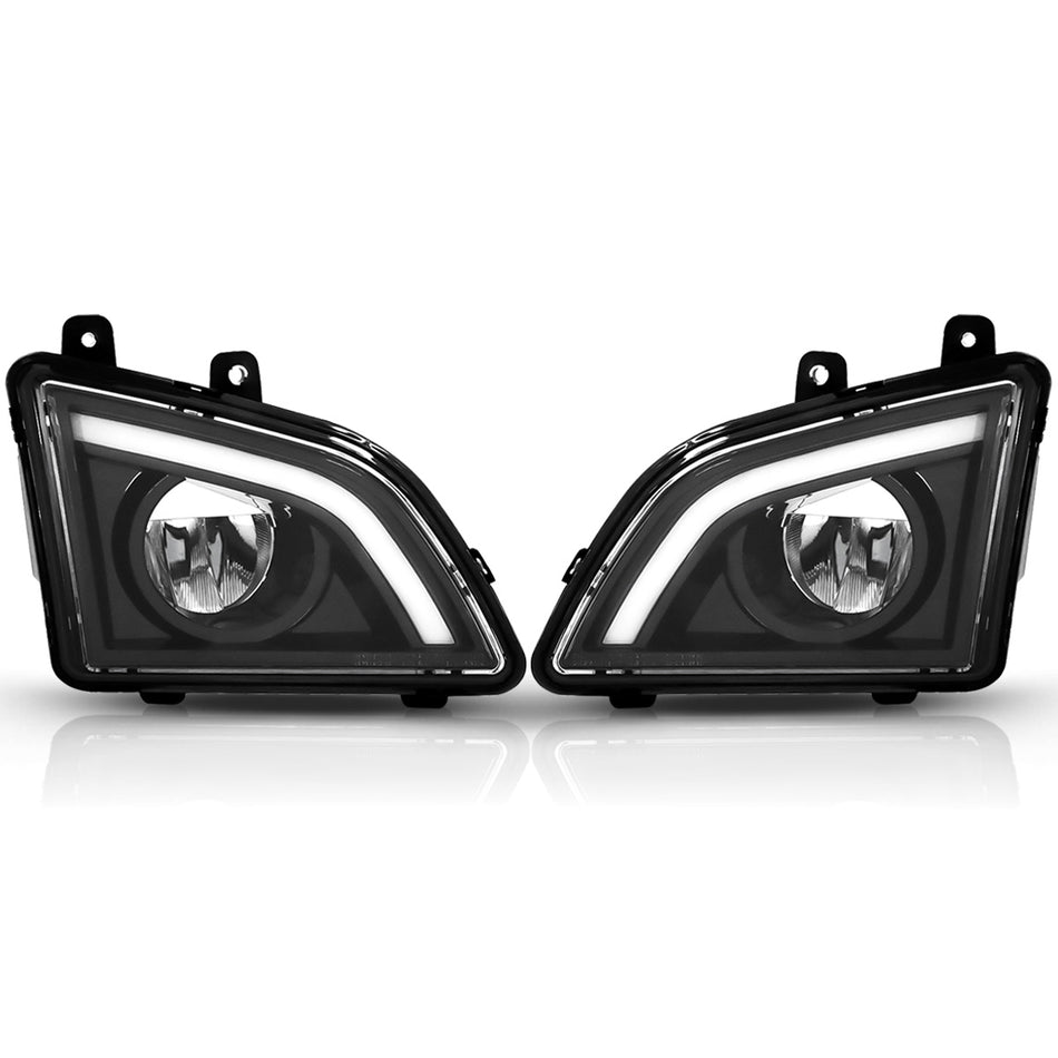 Volvo VNL Fog Light Assembly 2018-2024 - LED Fog Lamp - Black Housing